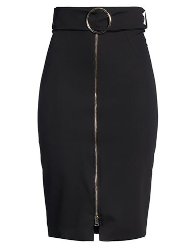 Woman Midi skirt Black Size 10 Polyester, Viscose, Wool, Elastane