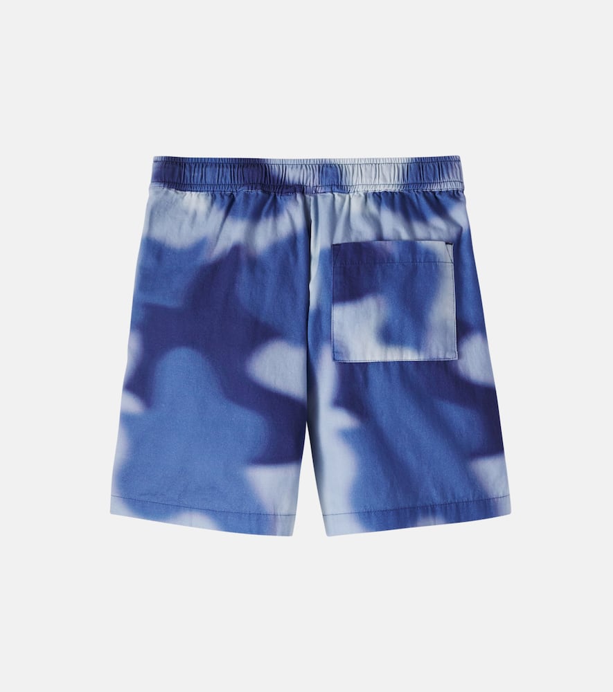 Camouflage cotton poplin shorts