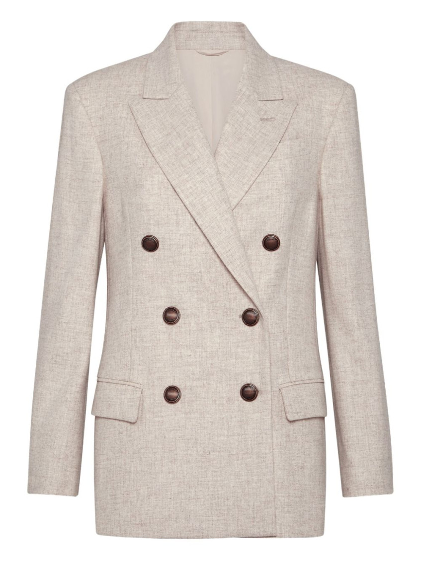 Twill flannel blazer - Neutrals