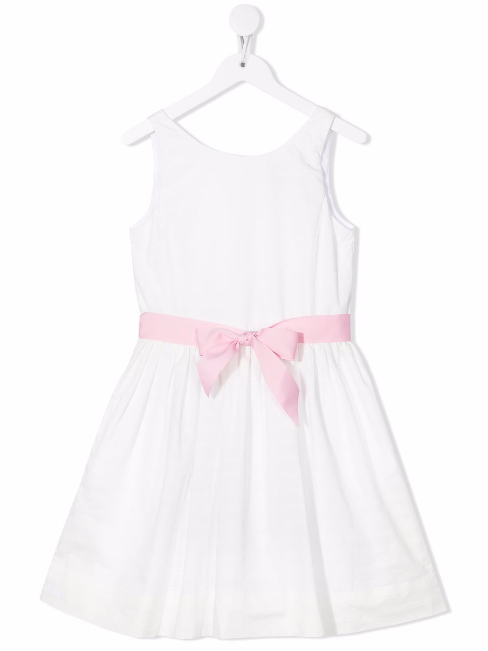 Belted A-line dress - White