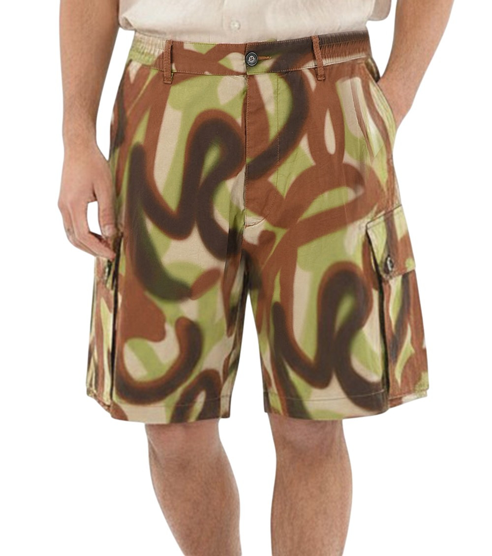 Spray-paint cargo shorts