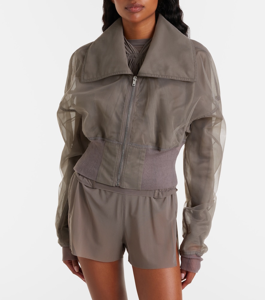 Dracucollar tulle and organza bomber jacket