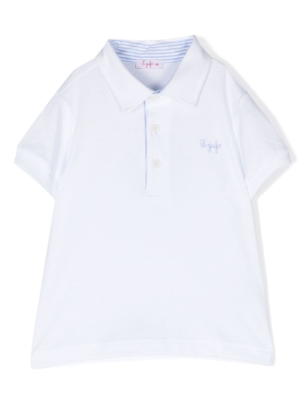 Embroidered-logo polo shirt - White