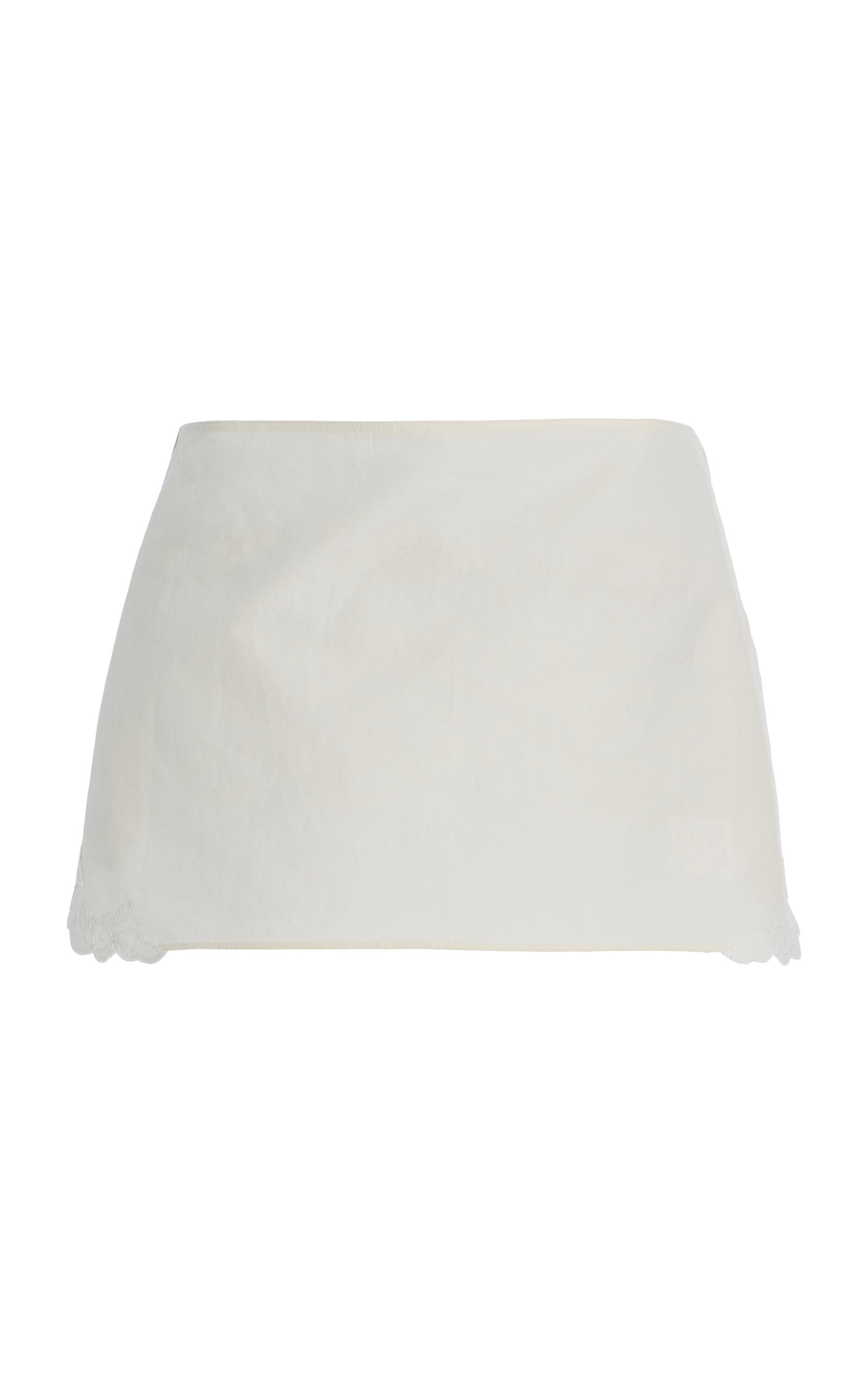 Lace-Detailed Linen-Cotton Mini Skirt