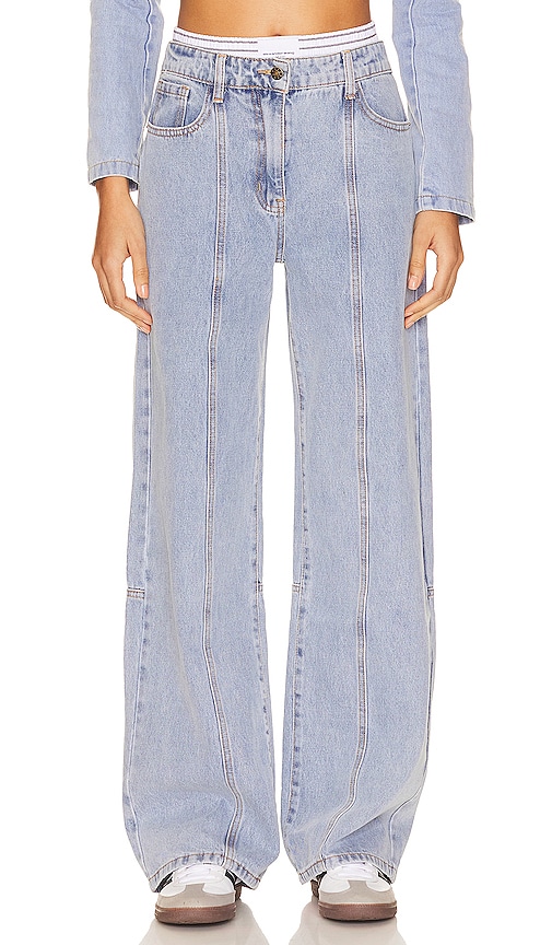 LIONESS Dawson Wide Leg Jeans in Blue. -  XL also in