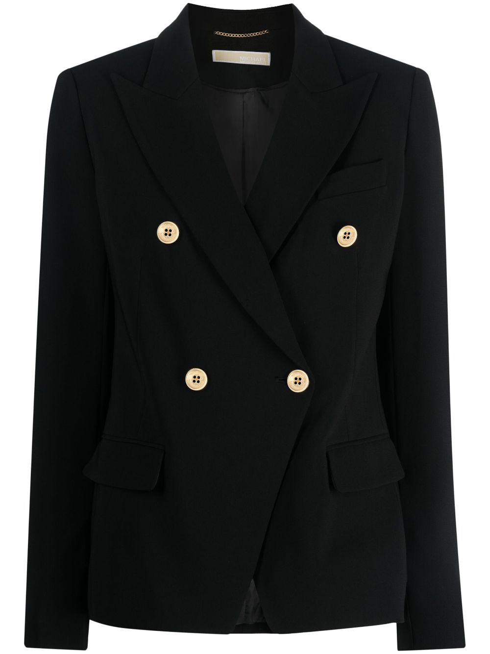 Crepe double-breasted blazer - Black