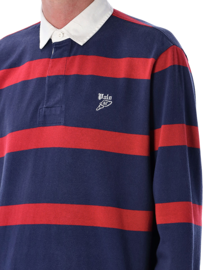 Red Navy Stripes Polo Shirt