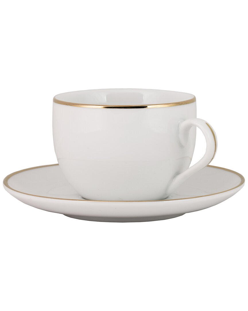Set Of 6 Royal Coupe Gold Line Cup & Saucer