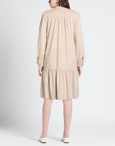 Woman Midi dress Beige Size 10 Polyester, Elastane