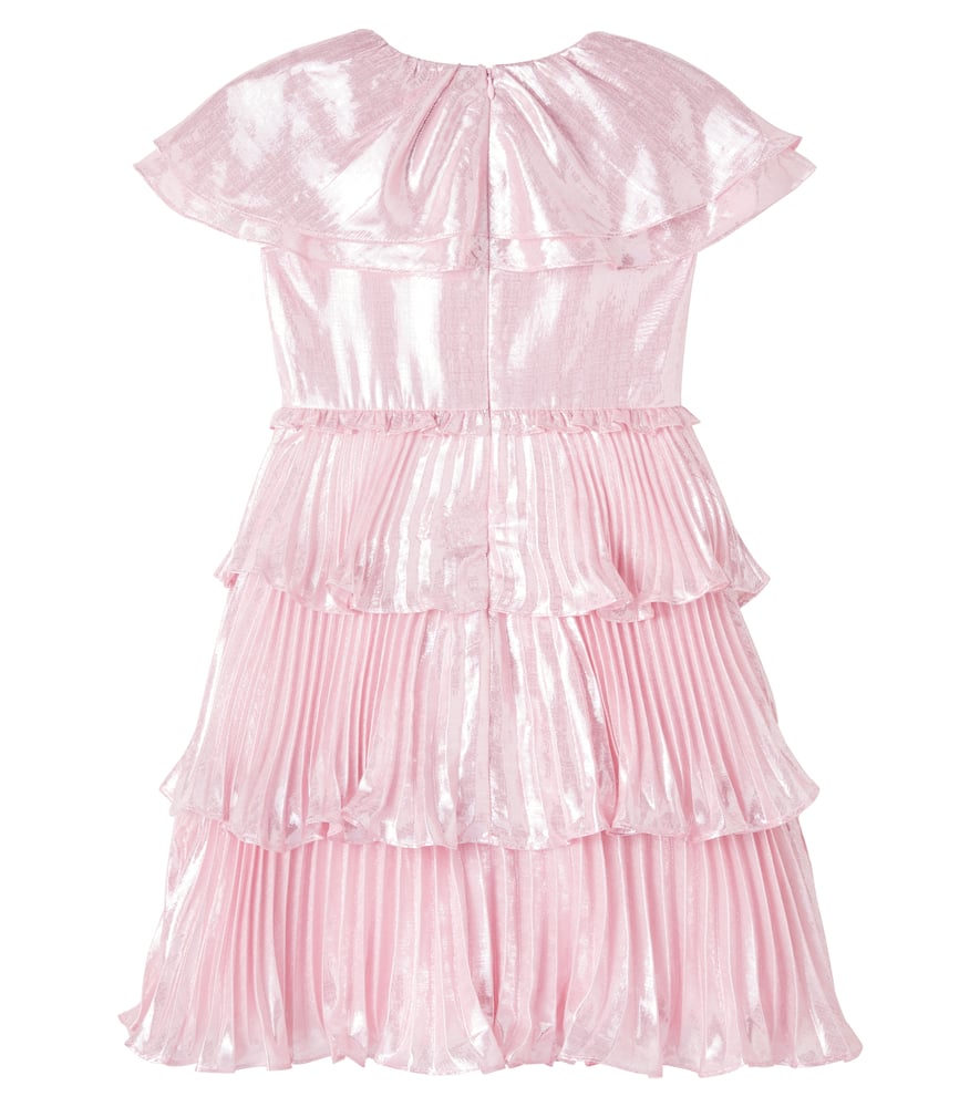 Tiered silk-blend dress