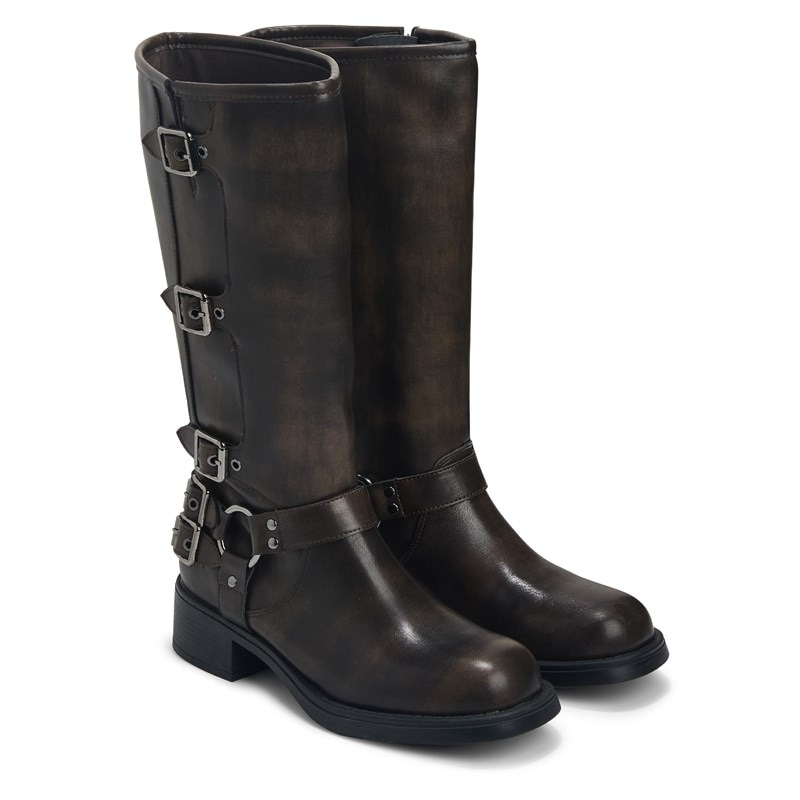 Women's Clara Moto Boots (Brown)