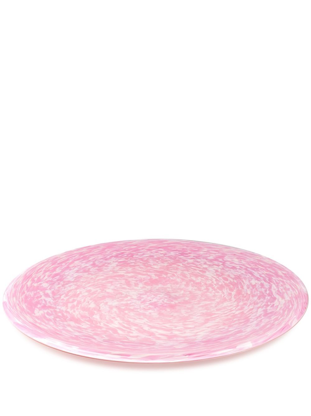 Macchia Murano glass large tray - Pink