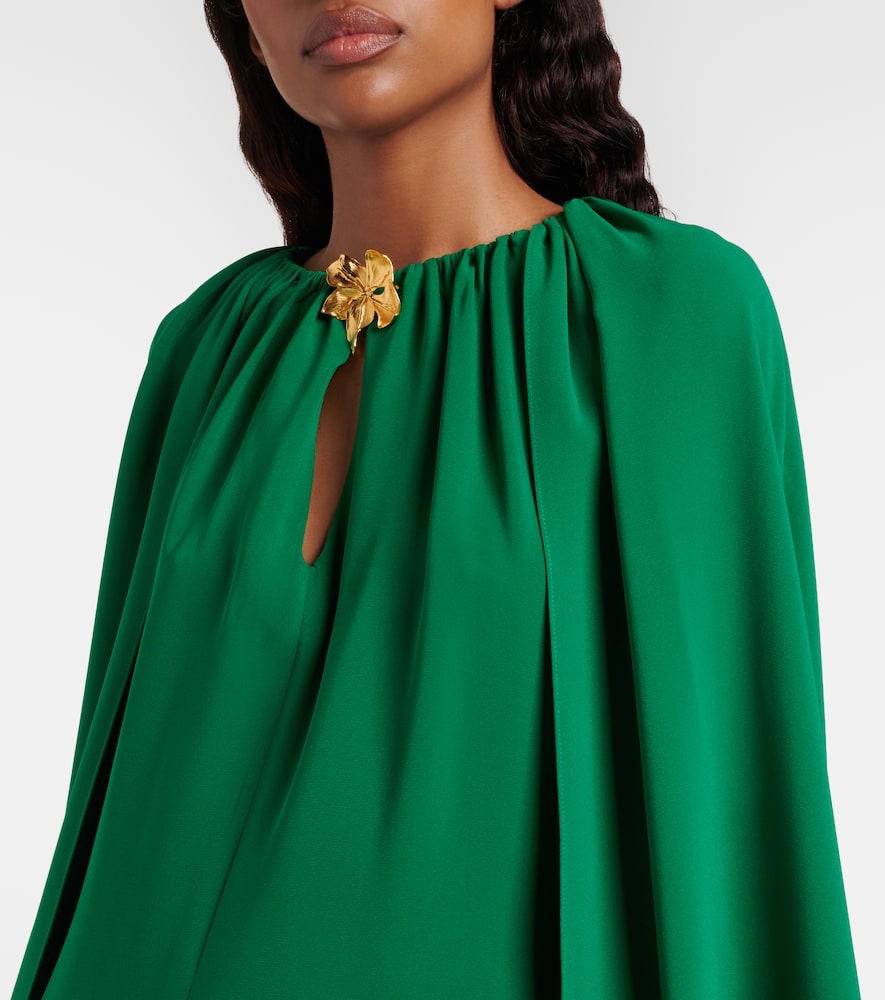 Cyclamen silk-blend georgette kaftan