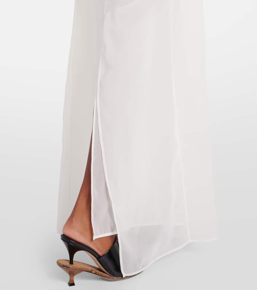 Peplo jersey and muslin maxi dress