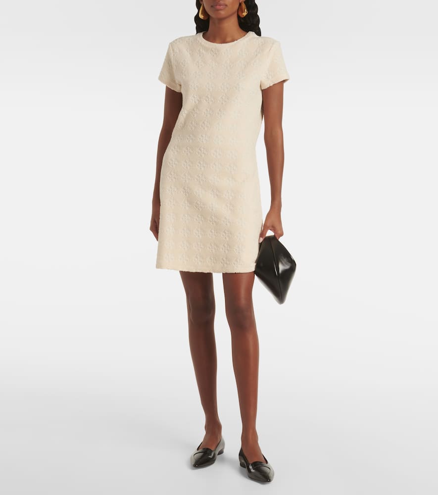 Tory Burch Logo cotton-blend terry jacquard minidress