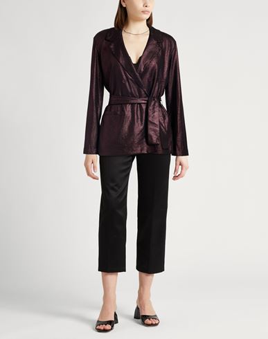 Woman Blazer Dark purple Size 1 Viscose, Elastane