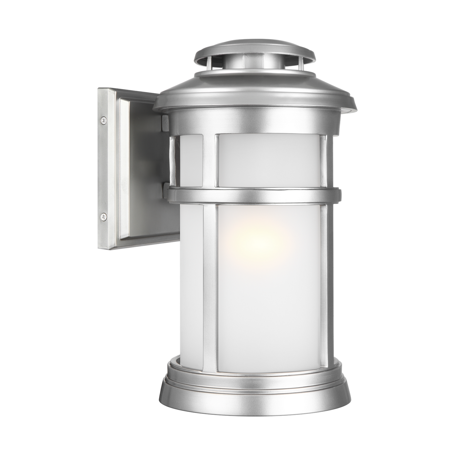 Painted Brushed Steel One Light Outdoor Wall Lantern from the Newport Collection