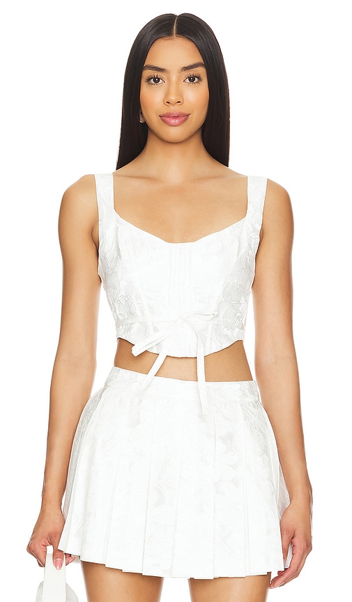 For Love & Lemons CROPPED MIRA in White. Größe XS. Also in L