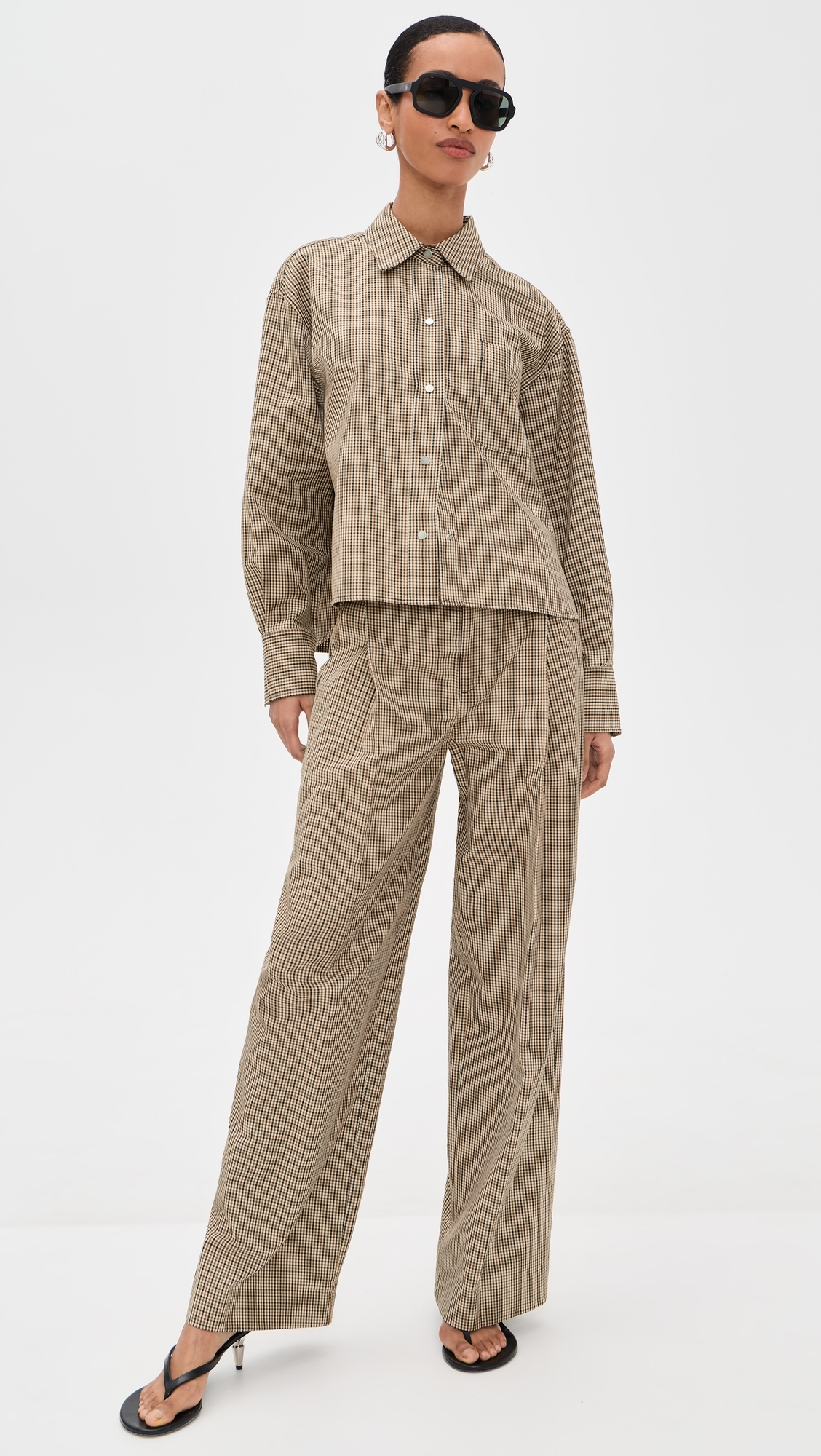 Cropped Button Down Shirt Lt Wheatstone Check