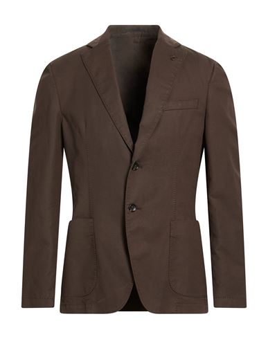 Man Blazer Chocolate brown Size 40 Cotton, Elastane