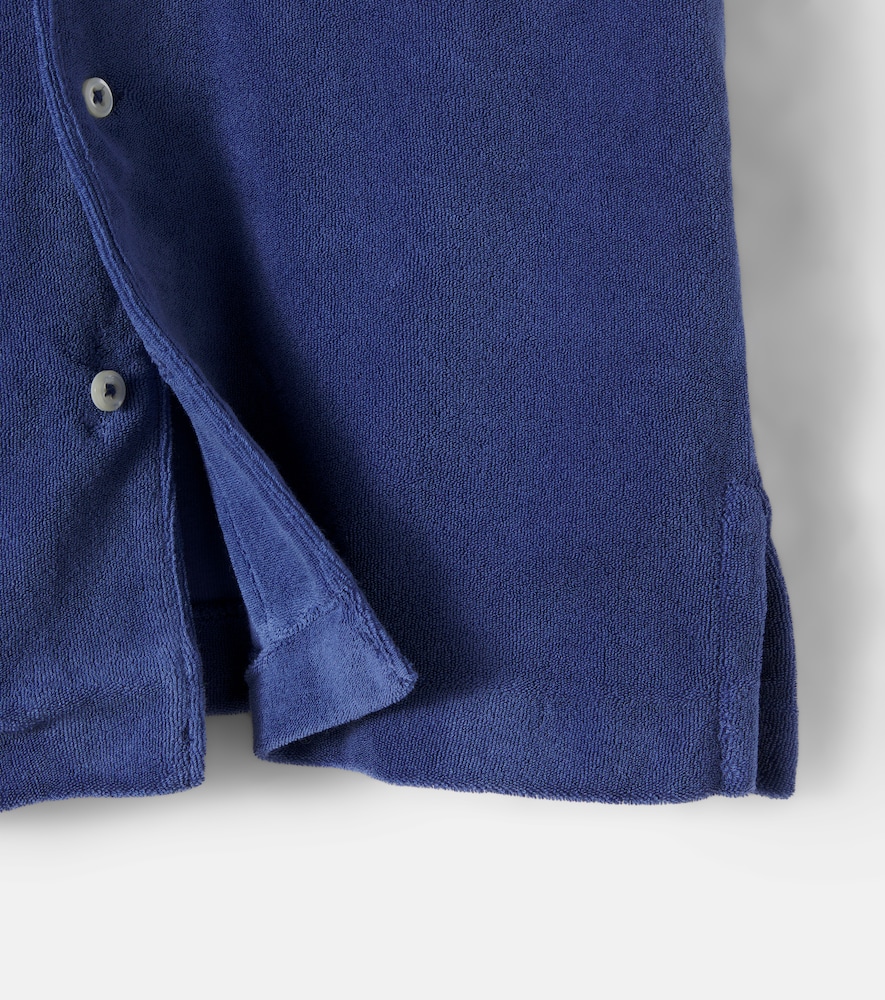 Cotton-blend terry polo shirt