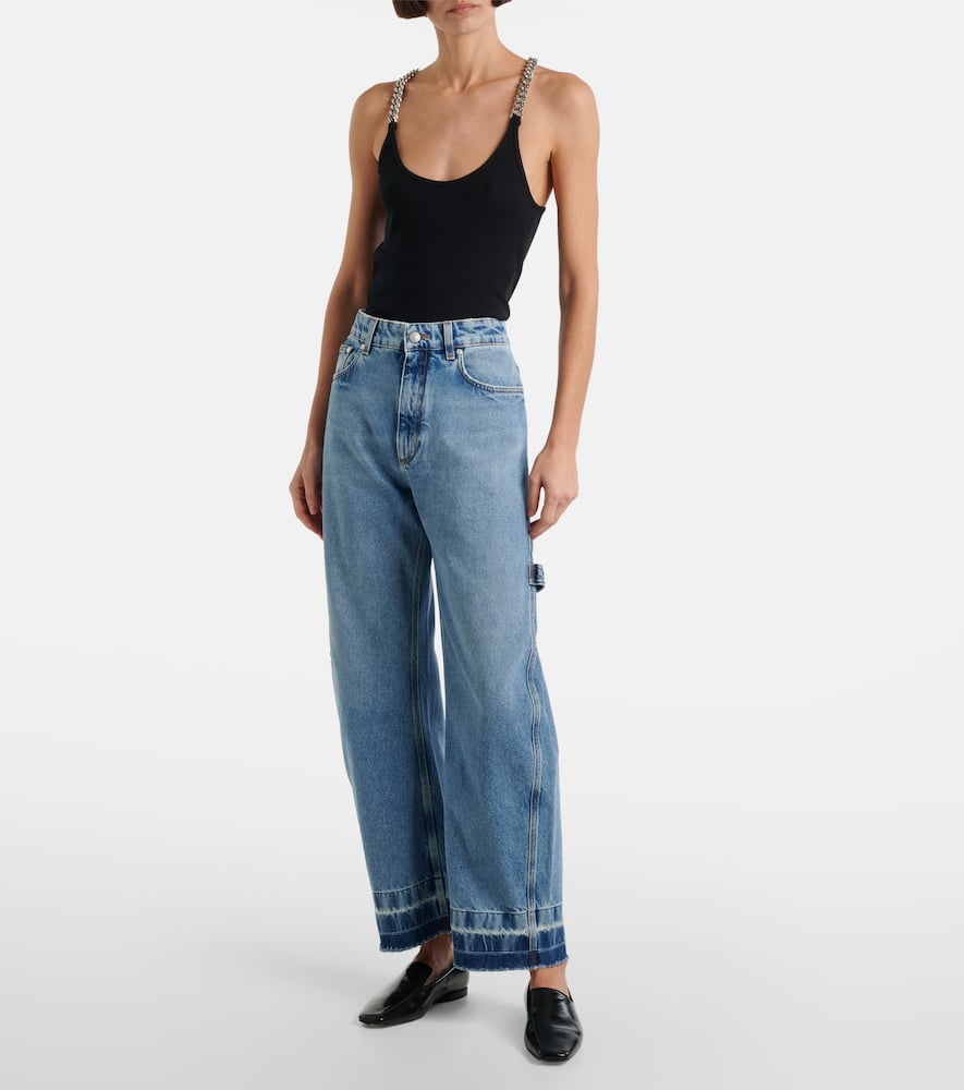 Mid-rise wide-leg jeans