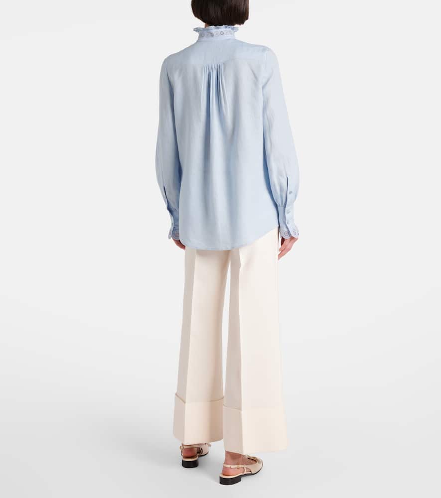 Broderie anglaise linen shirt