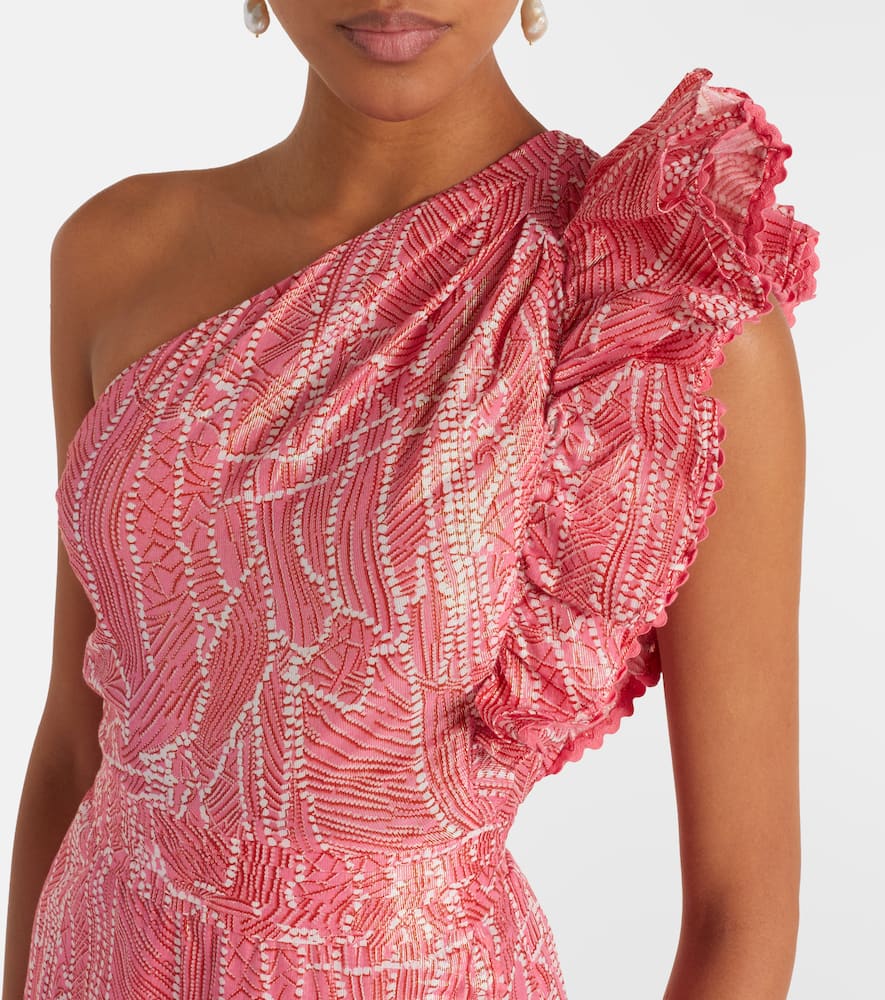 Corinne cotton-blend lamé minidress