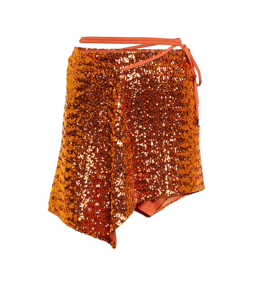 Wrap-around waist miniskirt