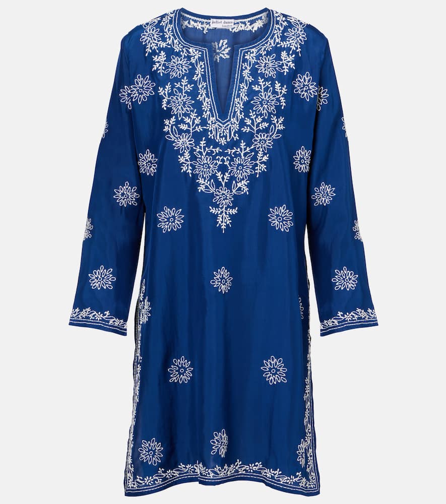 Embroidered silk tunic