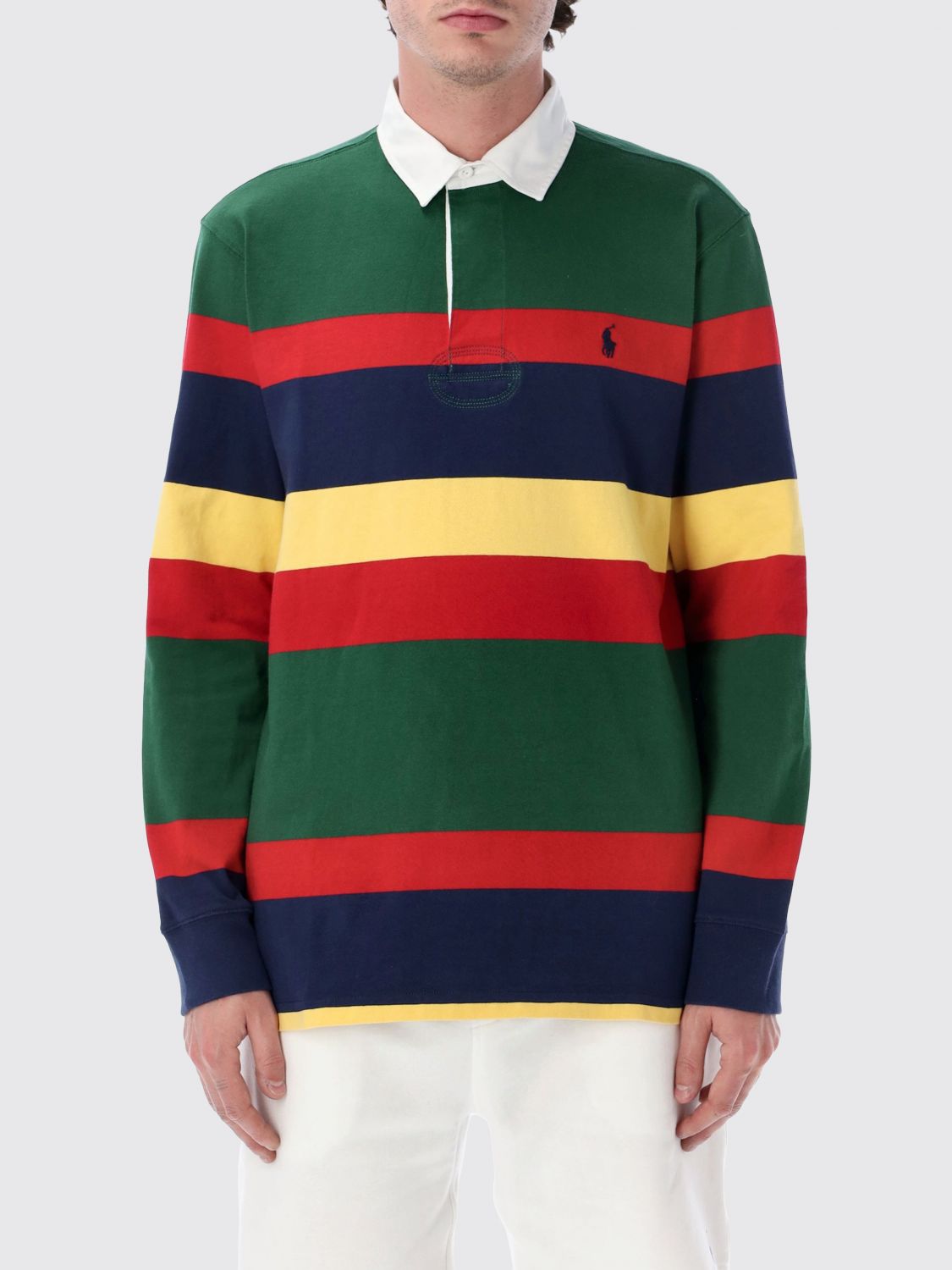 Polo Shirt Men color Striped