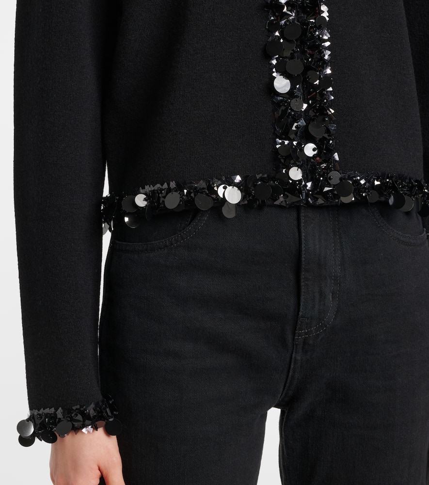 Kendra sequined wool and cashmere cardigan