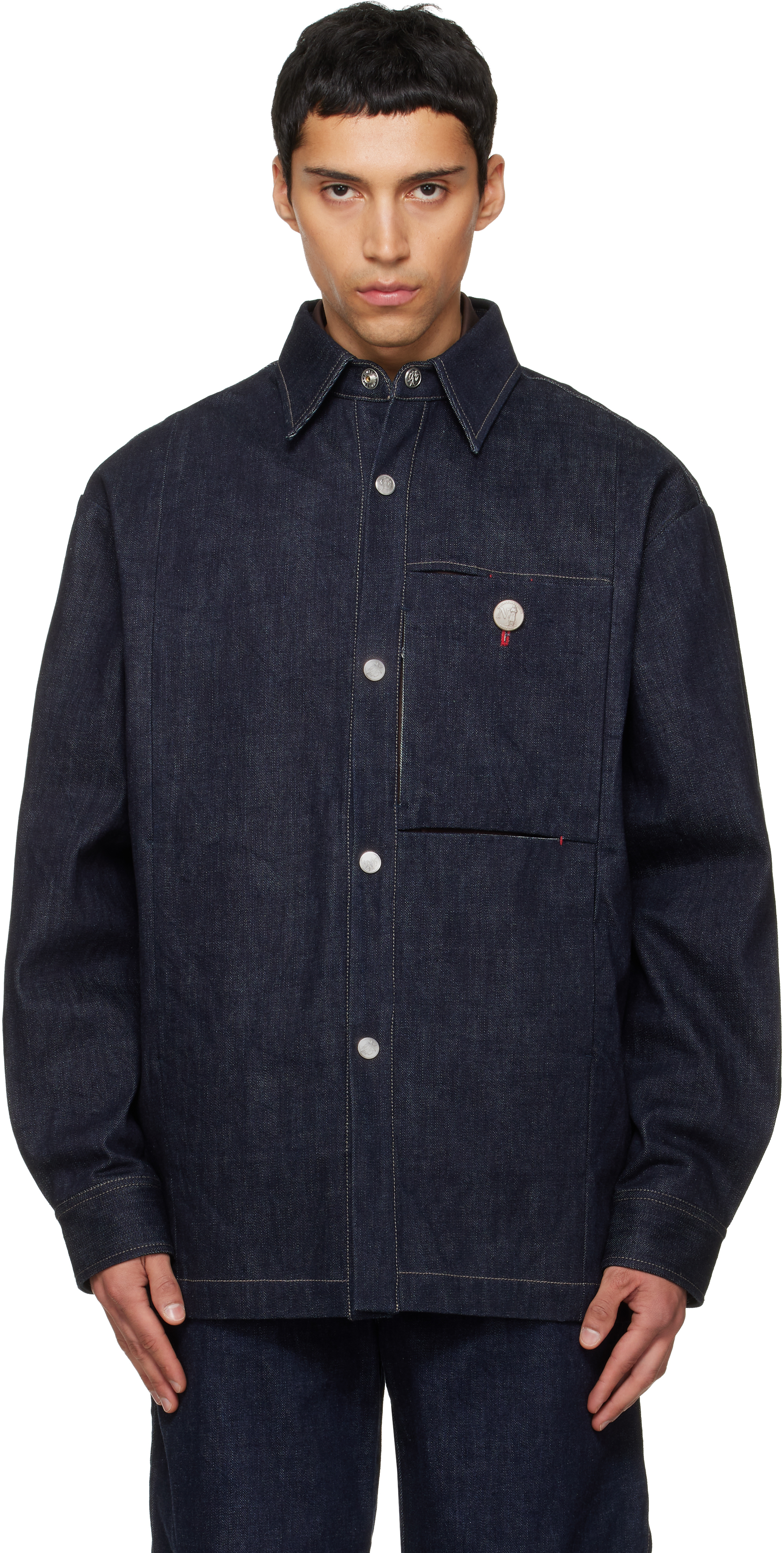 Navy Slits Selvedge Denim Jacket