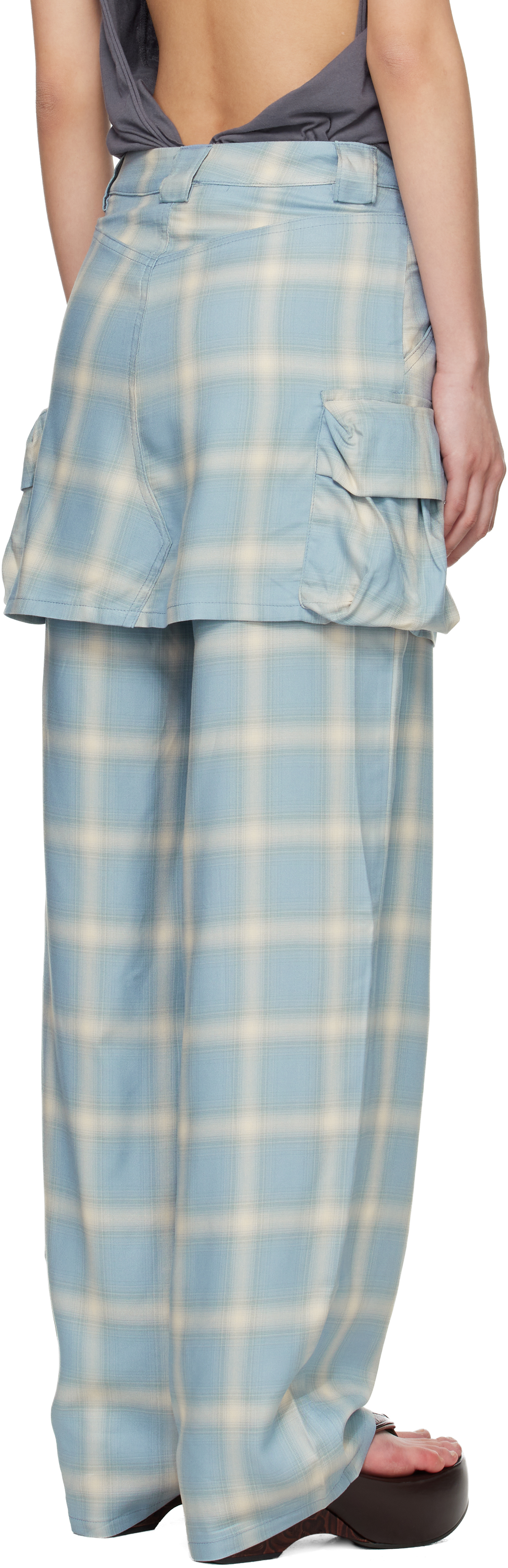 Blue Flannel Cargo Skirtpant