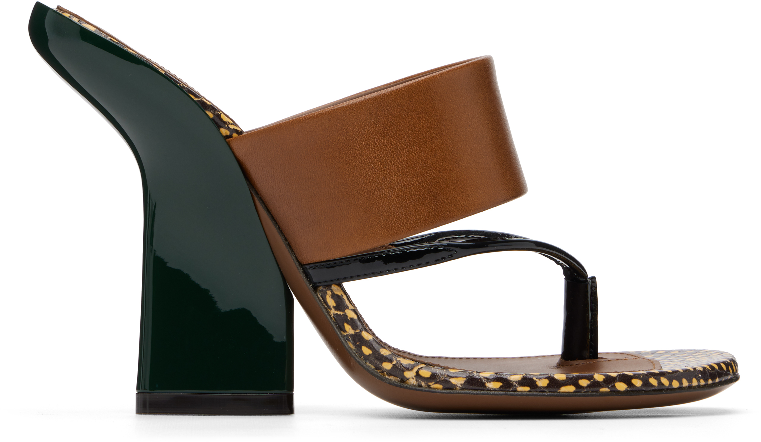 Brown Leather Heeled Sandals