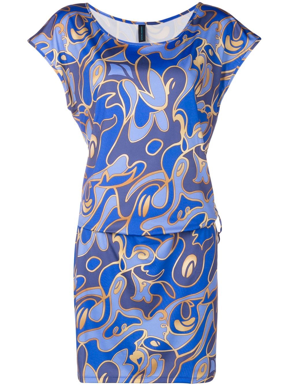 Graphic-print dress - Blue