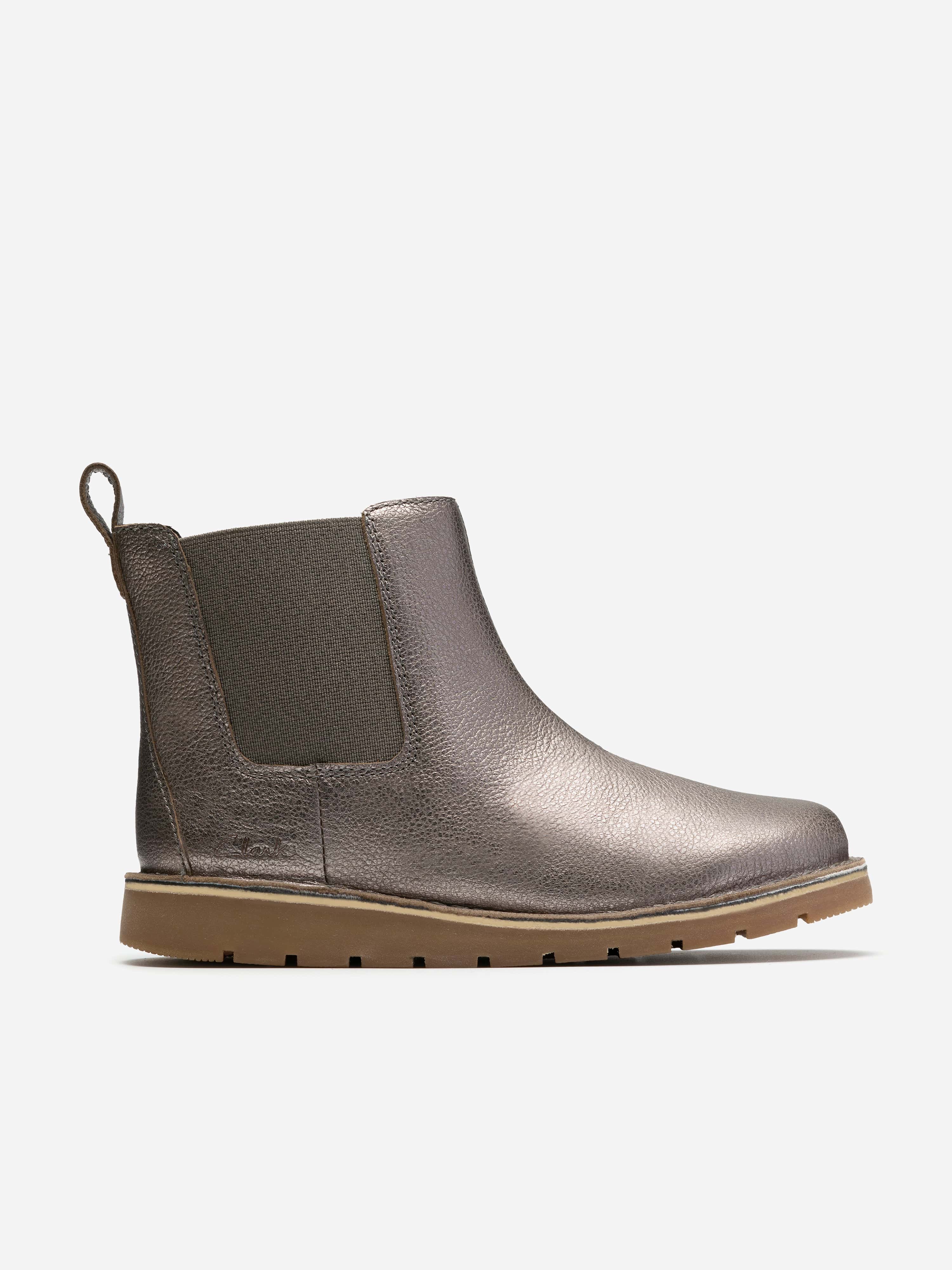Girls Leather Joyful Sky Boots in Purple