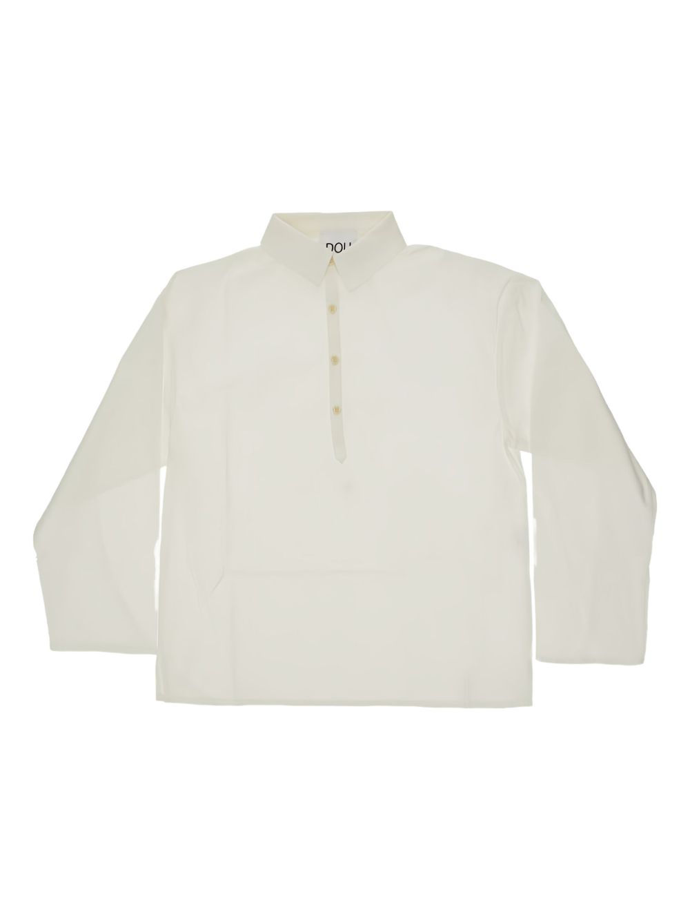 Button-front long-sleeves polo shirt - White