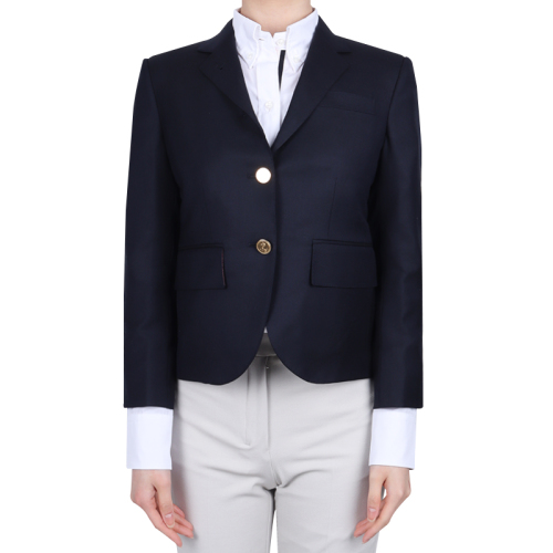Cropped single-breasted blazer