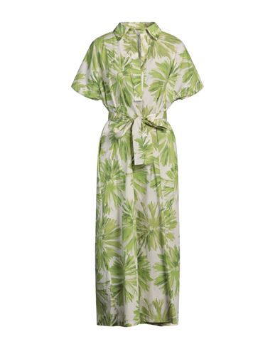Liviana Conti Woman Midi dress Green Size 12 Cotton, Elastane