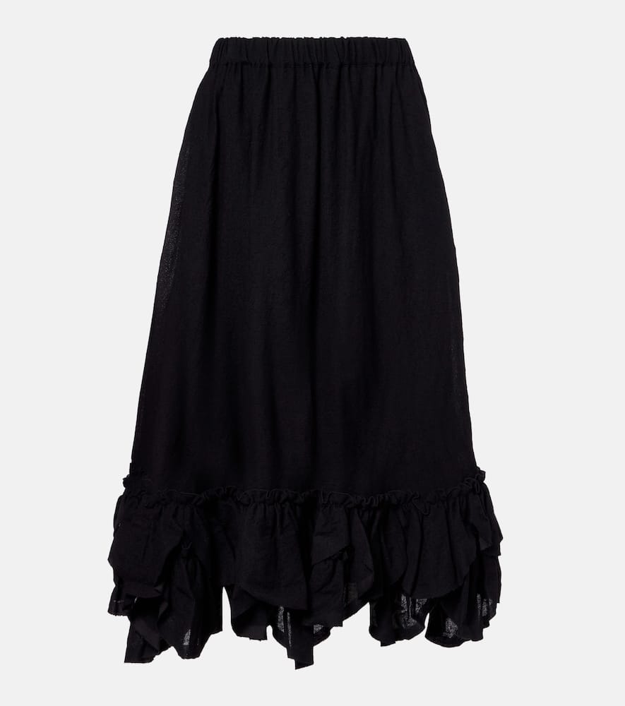 Wool-blend midi skirt