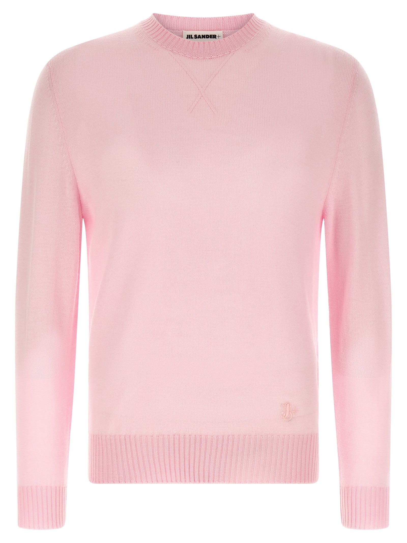 Virgin Wool Crewneck Sweater — Pink