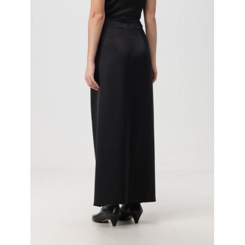 Heida satin wrap maxi skirt - Black