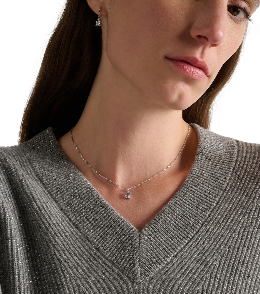 Le Bleu 14kt white gold necklace with diamonds and aquamarine
