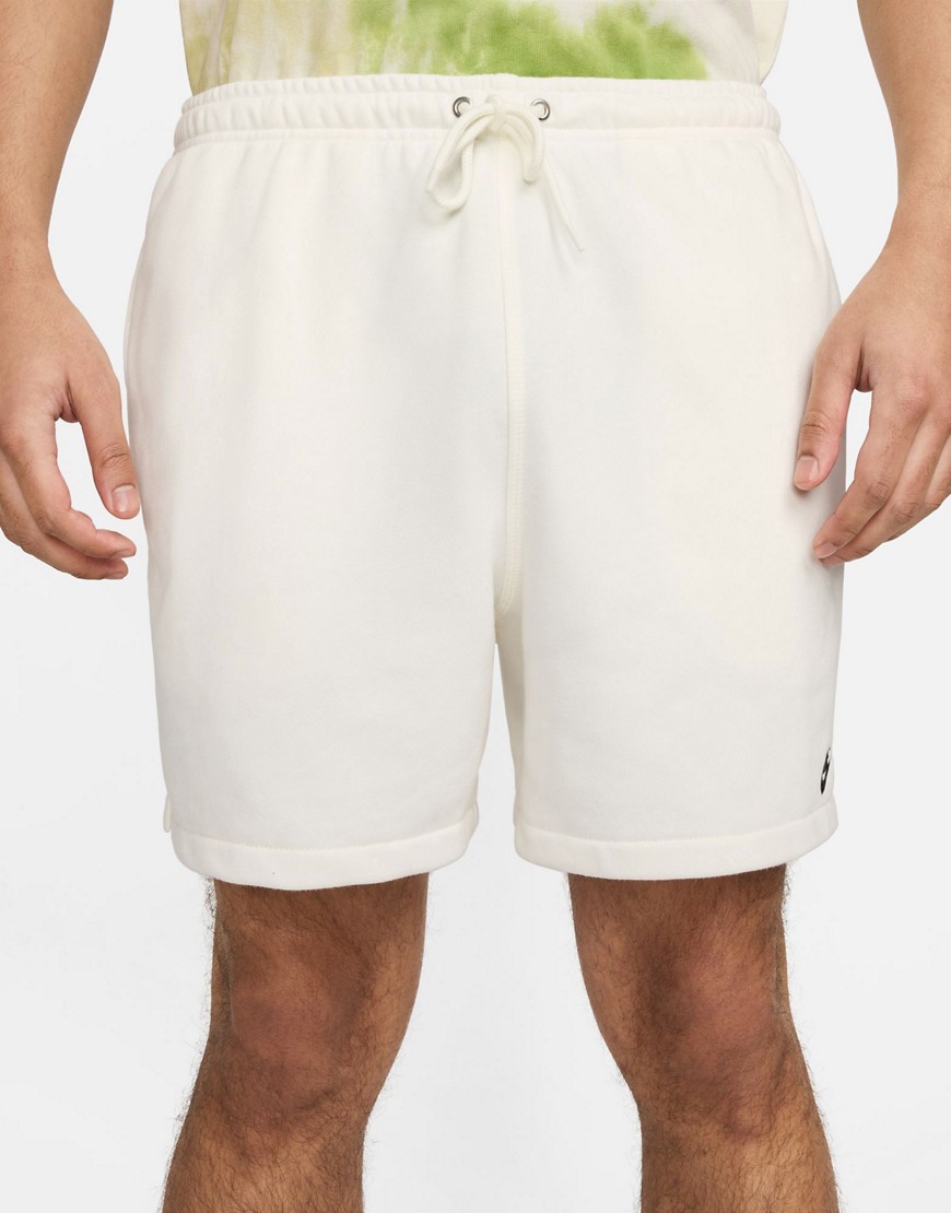 Club French Terry shorts in off white
