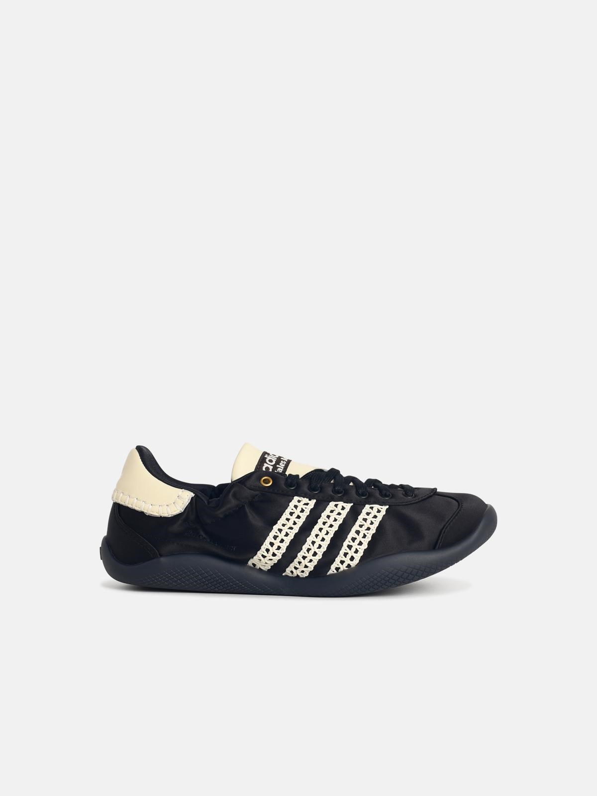 'Karintha Lo Satin' Black Fabric Sneakers