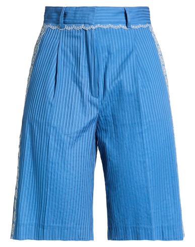 Woman Shorts & Bermuda Shorts Azure Size 4 Cotton