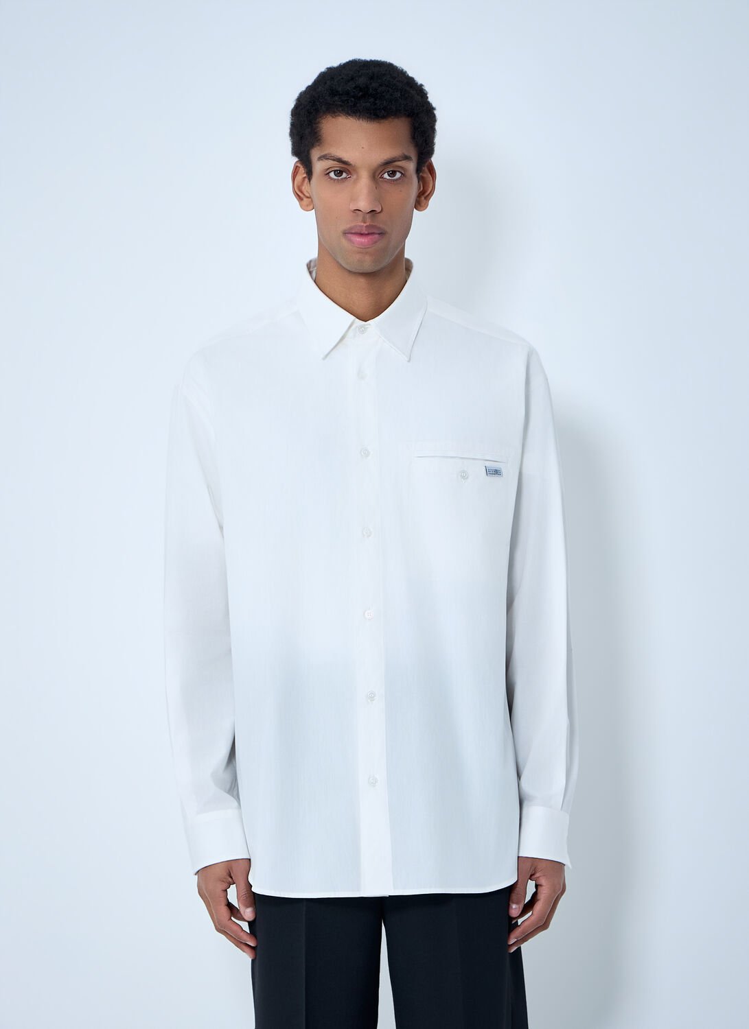 Cotton Poplin Button-down Shirt - Man Shirts White It