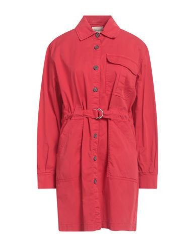 Semicouture Woman Overcoat & Trench Coat Red Size 6 Cotton, Elastane