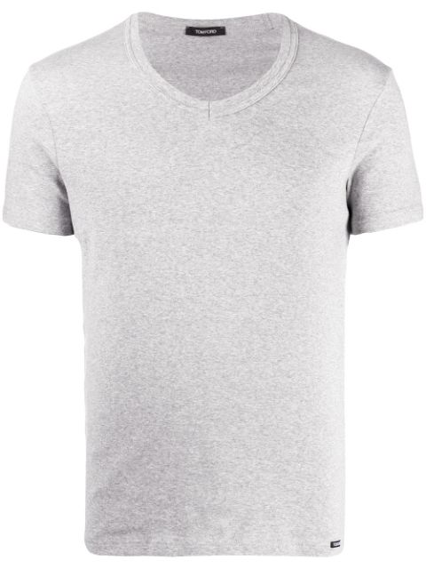 Logo patch V-neck T-shirt